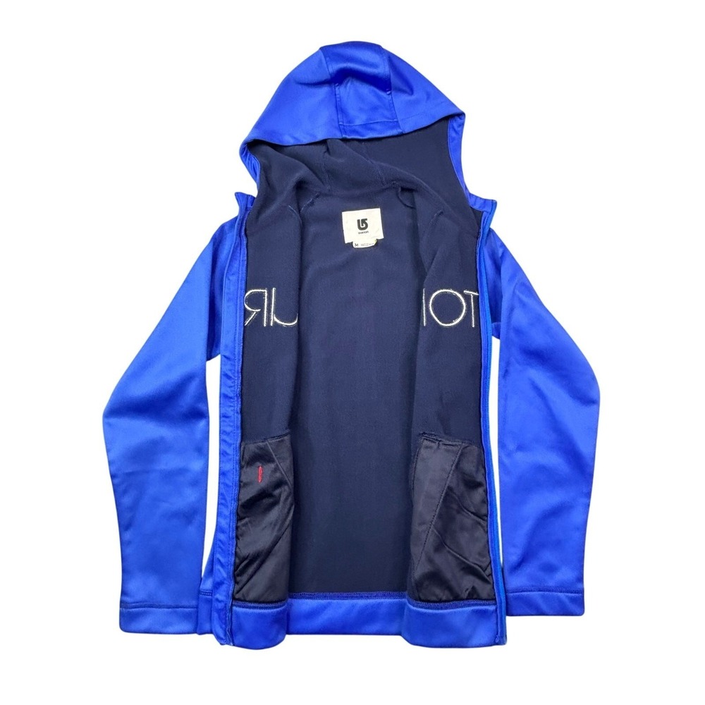 Burton Womens Full Zip‎ Hoodie Royal Blue Embroidered Logo Fleece Jacket Size M